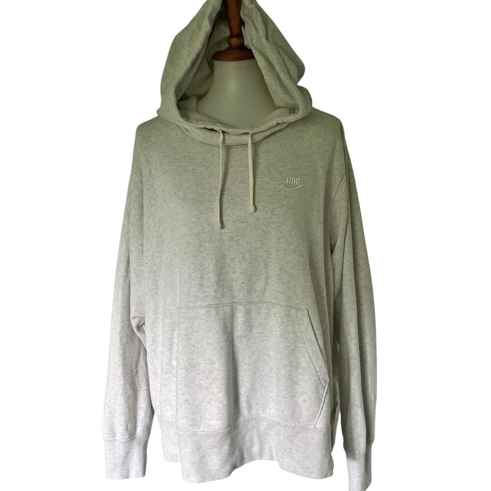 Nike Sportswear Club Fleece Women's Funnel-Neck Beige Hoodie Sweatshirt Size 2X
